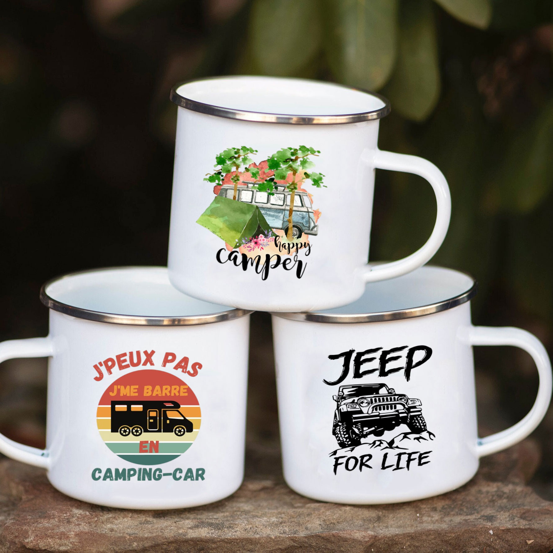 Outdoor Adventure Festival - Camping Auto Emaille Mok Adventure Samen