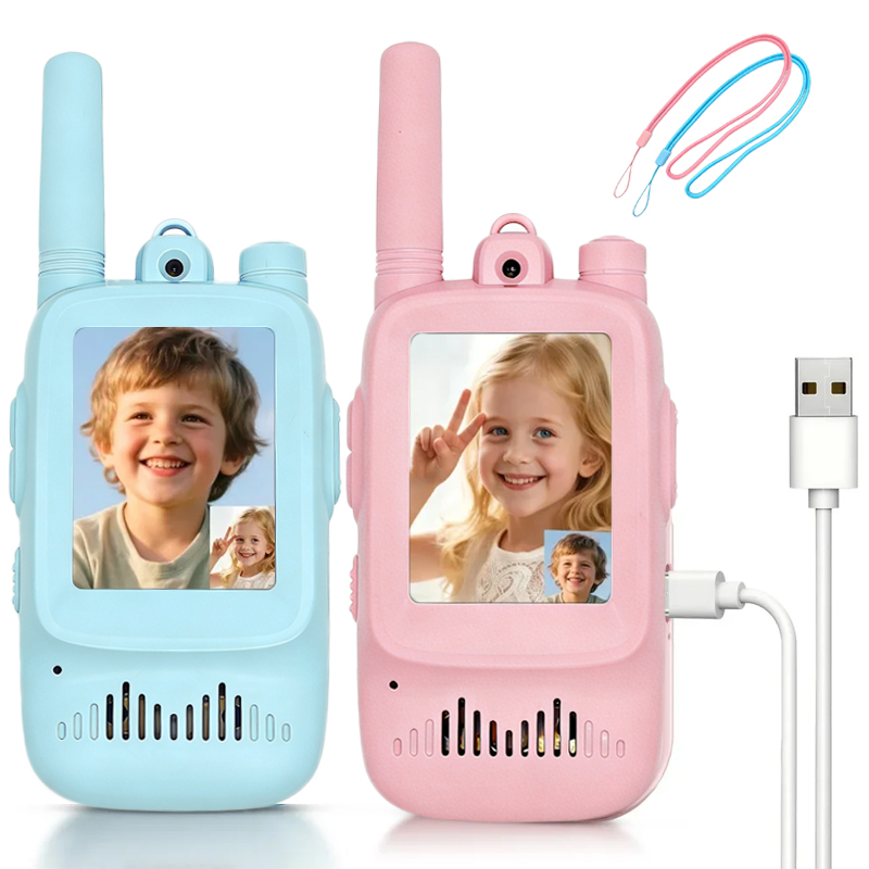 Outdoor Adventure Activities - 2 stuks oplaadbare video-walkie-talkies voor kinderen,